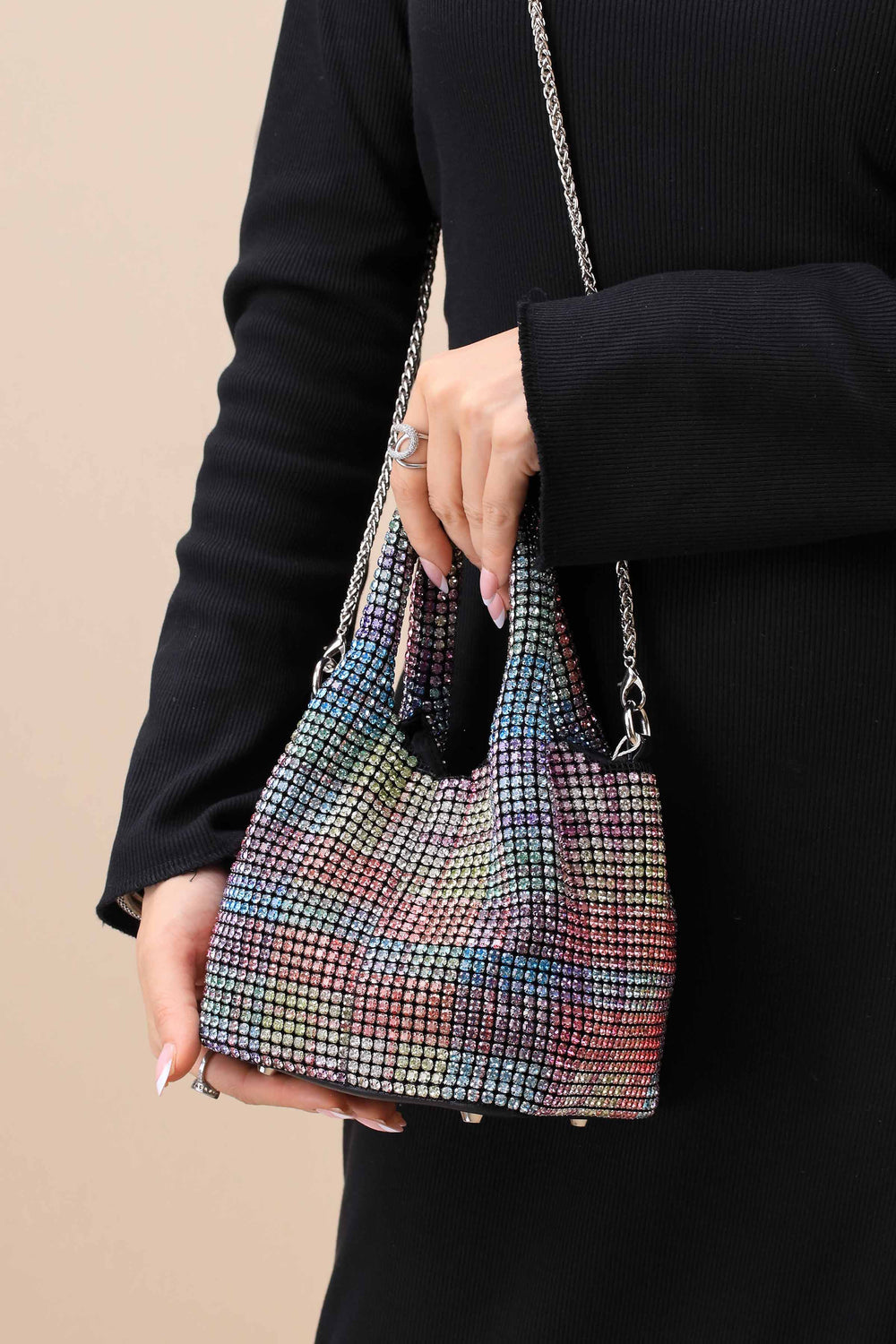 Silver Maroon Clutch