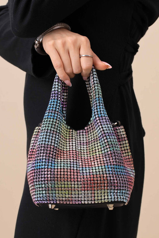 Silver Maroon Clutch