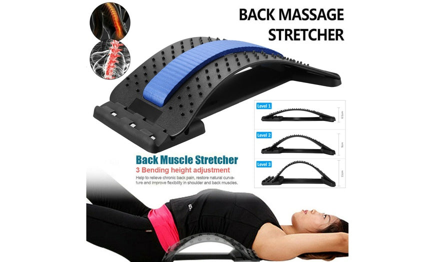 Magic Back Stretcher Lower Lumbar Massage Support Spine Pain Relief Back Massager
